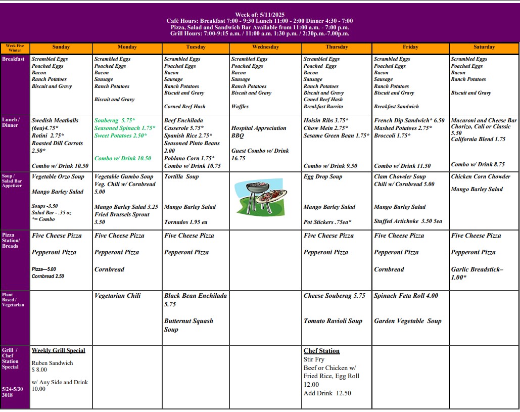 January Menu